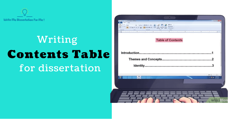 Writing Contents Table for Dissertation